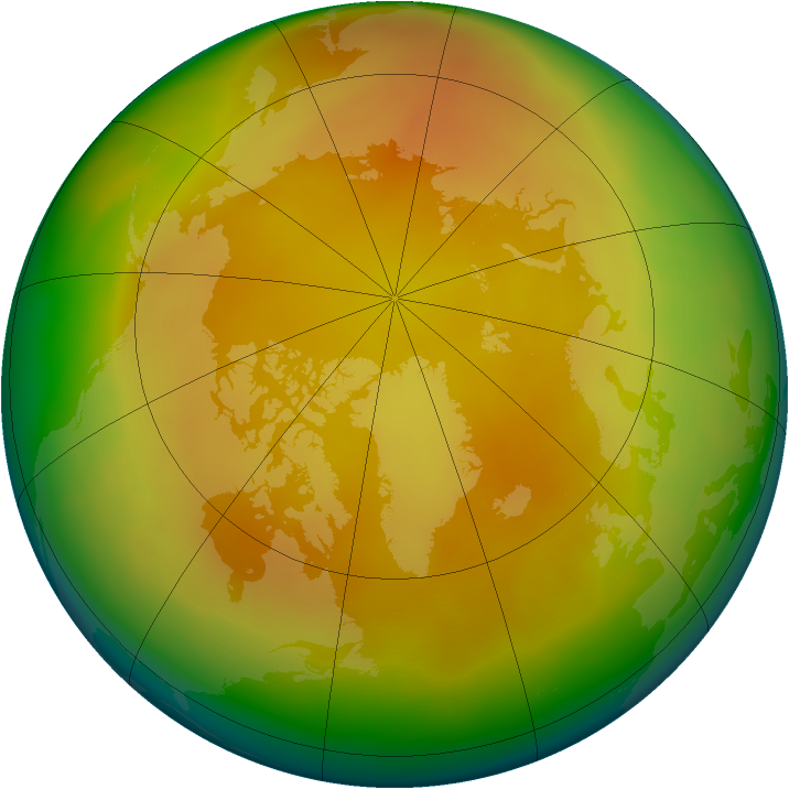 Arctic ozone map for April 2013